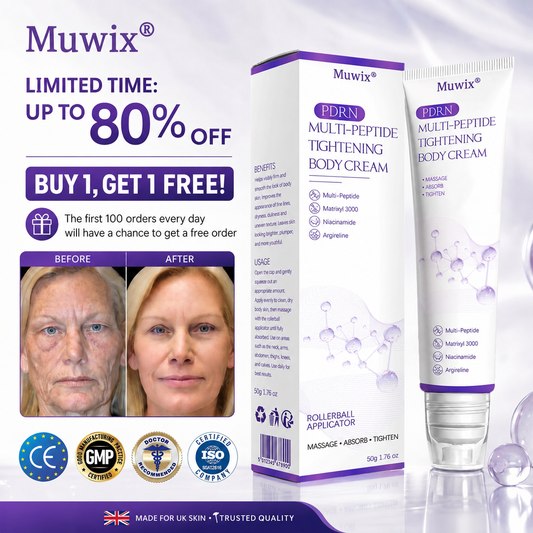 Muwix®❤️PDRN Multi-Peptide Massaging Body Roller Cream- Anti-aging, Hydrating, Skin Firming & Lifting, Skin Repair, Even Tone, Acne and Dark Spot Treatment, Wart and Mole Removal, and Psoriasis Relief.
